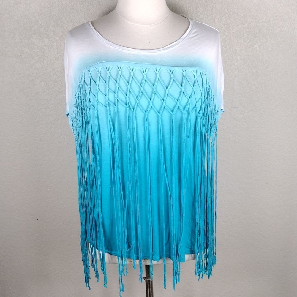 I.N.C International Concepts Sleeveless Tassel Fade Away Top
